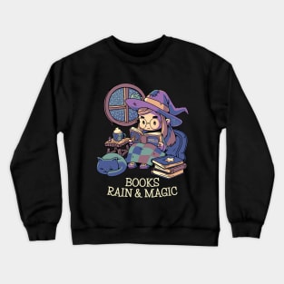 Books Rain & Magic // Spooky Halloween Fall Witch Crewneck Sweatshirt